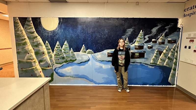 High School Artist Creates Mural At Cancer Center