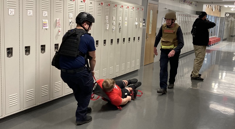 Fire Department Holds Shooting Victim Evacuation Drill
