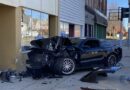 Car Crashes Into Parked Vehicle And Building