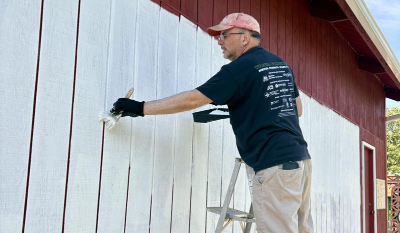 Barn Wall Prepped For America 250 Celebratory Mural