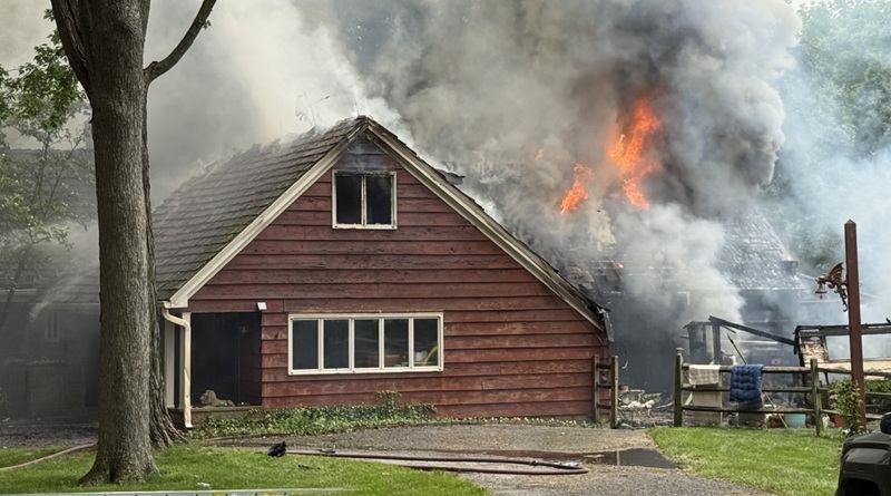 Multiple Departments Battle House Fire South Of Findlay