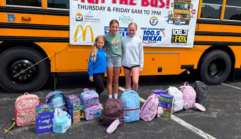 Girls Use Lemonade Stand Money To Buy Items For School Supplies Drive